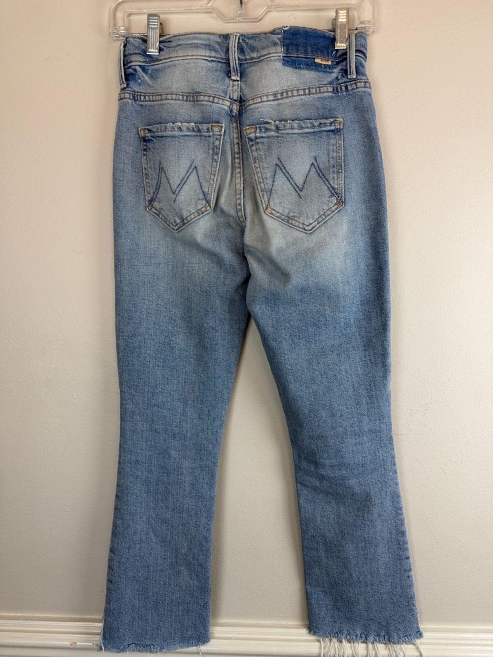 MOTHER The Insider High Rise Crop Step Fray Bootcut Jeans 24 “Out of the Blue” - Picture 10 of 16